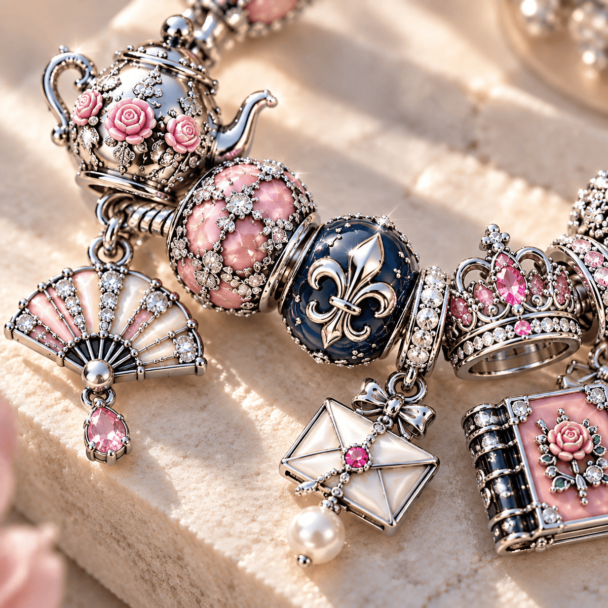 BGT Silver Charm Bracelet Set NTTB