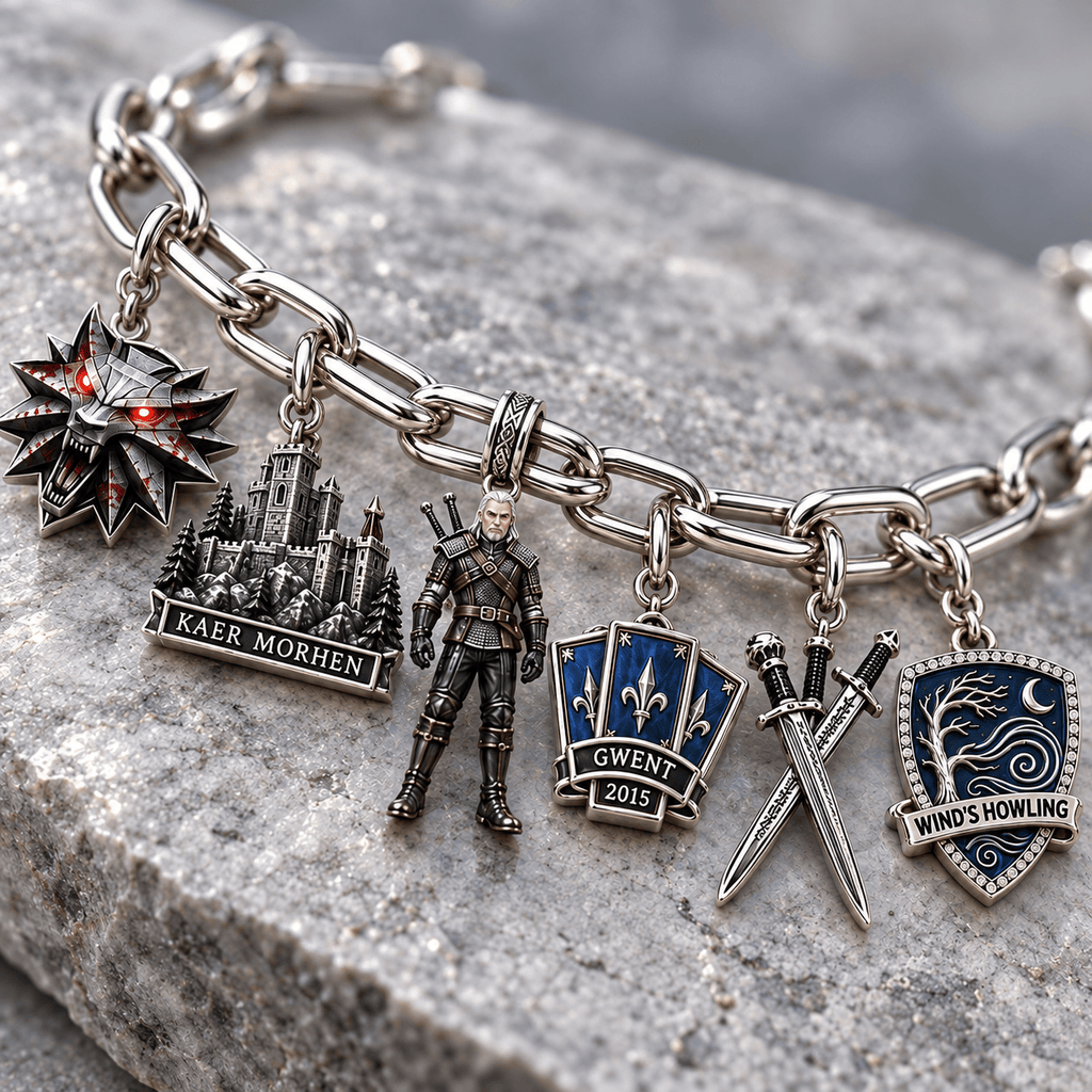 TWT Silver Charm Bracelet Set NTVA