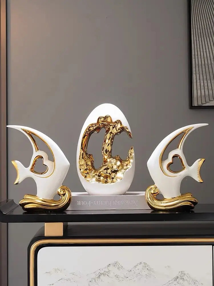 Simple Modern Home Decor, Gold Ornaments, Living Room, Wine Cabinet, TV Cabinet, Office Desktop, High-end Christmas Decoration